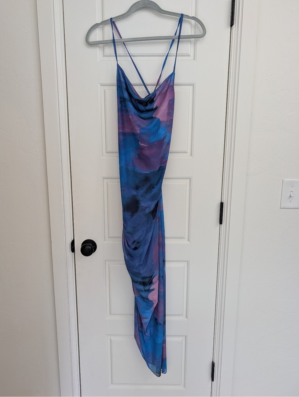 Shein sheer purple high slit maxi dress